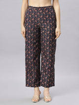 Sea & Mast - Oversized Paisley Printed Poly Co-ords, Slip On, Waist Length With Elasticated Waist Pant, Navy, Plus Size