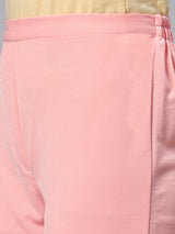 Sea & Mast - Stretchable Regular Fit Textured Poly-Viscose Co-ords, Slip On, Waist Length With Elasticated Waist Pant, Light Pink